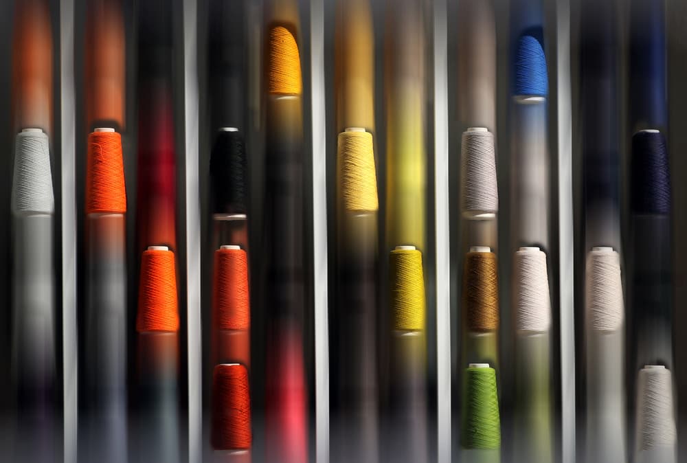 Vibrant Thread Columns by Hans-Wolfgang Hawerkamp — canvas wall art