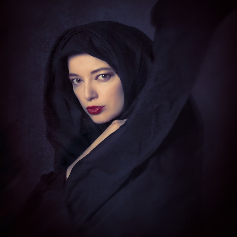 Mysterious Woman Gaze by Colin Dixon — canvas wall art