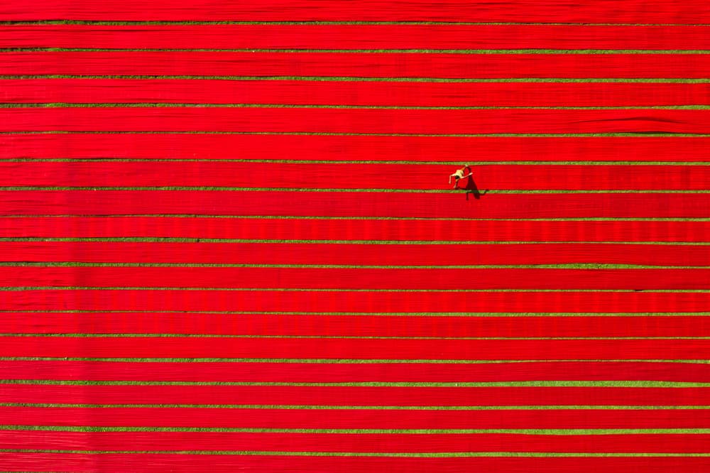 Walking on Red Lines by Azim Khan Ronnie — canvas wall art
