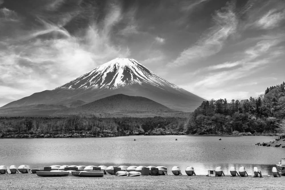 Mount Fuji Lake Shore by Melanie Viola — canvas wall art