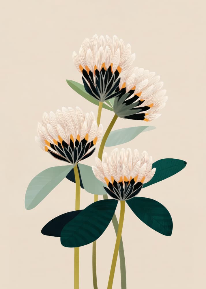 White Clover Blooms by City Art — canvas wall art