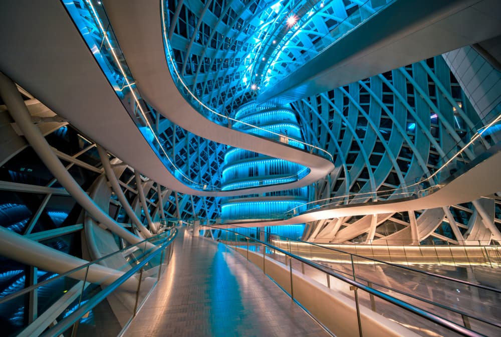 Blue Architectural Pathways by Yuan Cui — canvas wall art