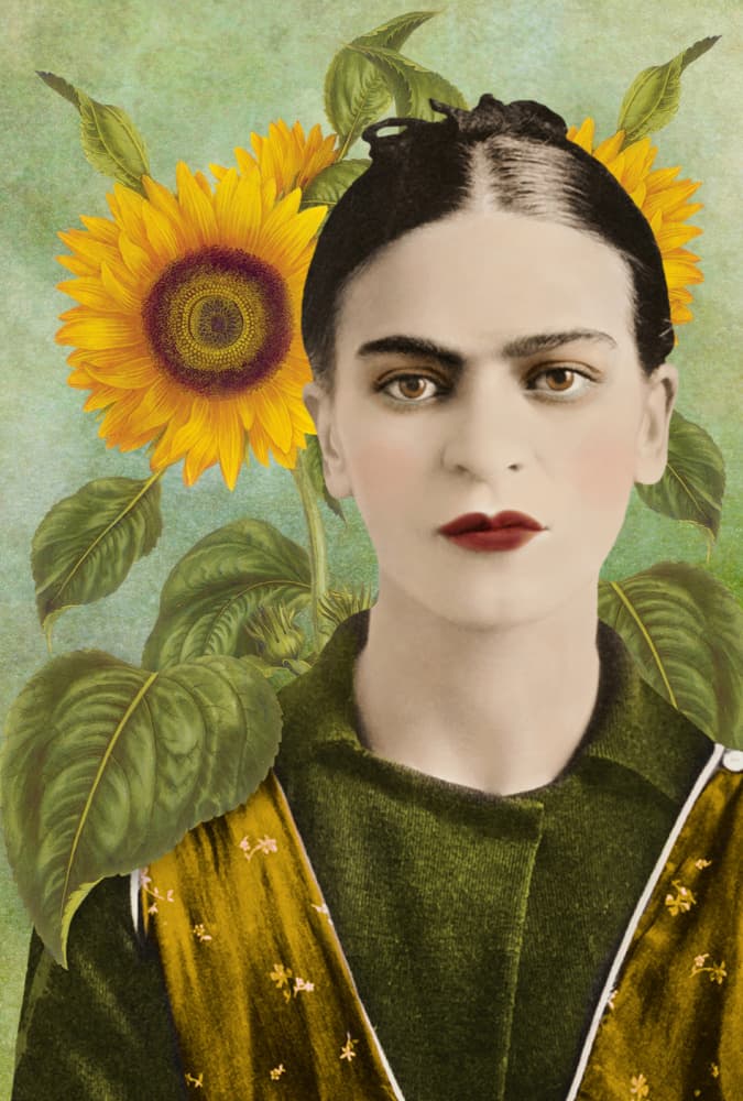 Woman Among Sunflowers by Marja van den Hurk — canvas wall art