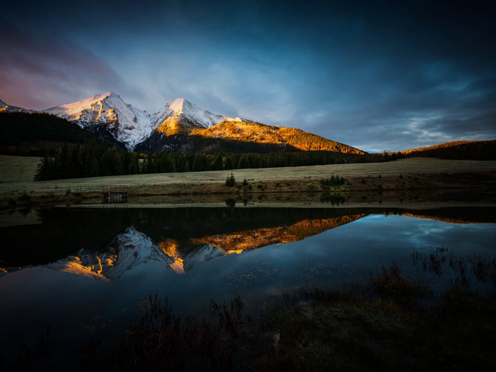 Sunrise Mountain Lake Reflection by Radek Pohnan — canvas wall art