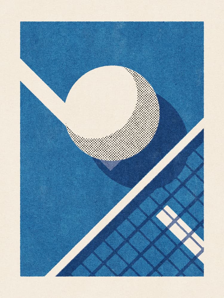 Retro Tennis Game by Daniel Coulmann — canvas wall art