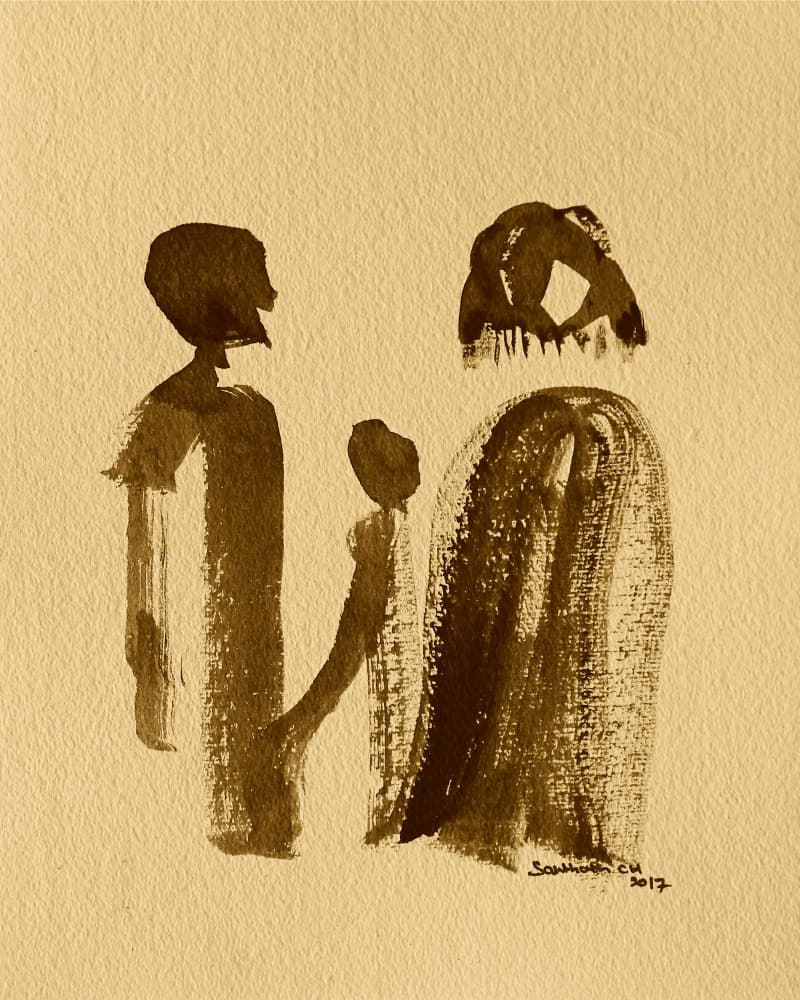 Quiet Family Bond by Santhosh ch — canvas wall art