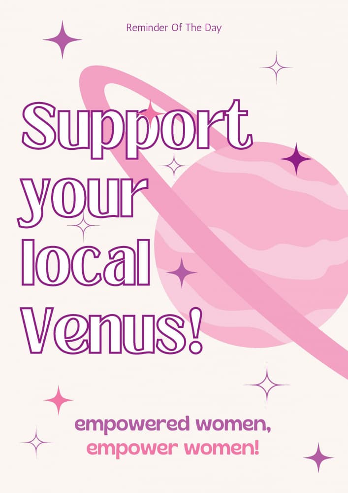 Pink Planet Empowerment Message by Nazma Khokhar — canvas wall art
