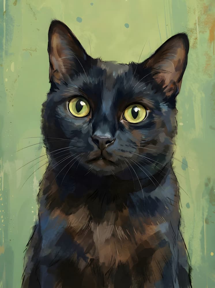 Intense Black Cat by HUGO — canvas wall art