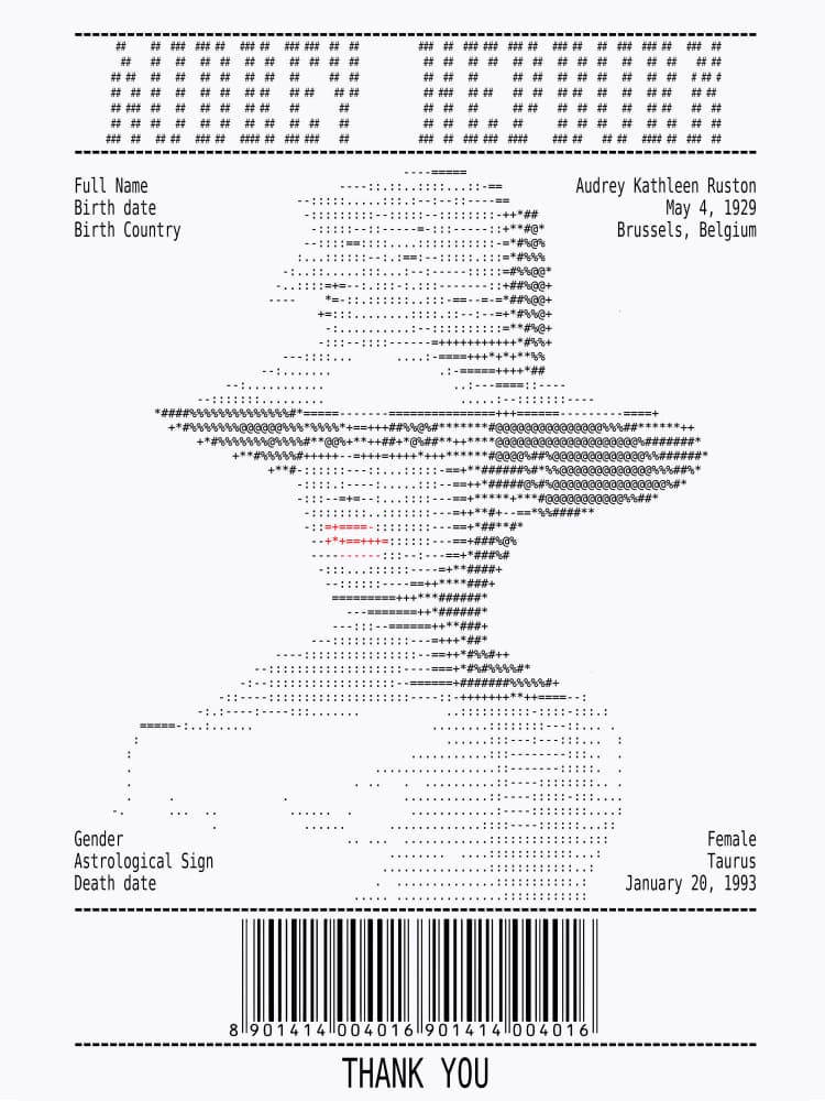 Retro ASCII Art Portrait by Doa Project — canvas wall art
