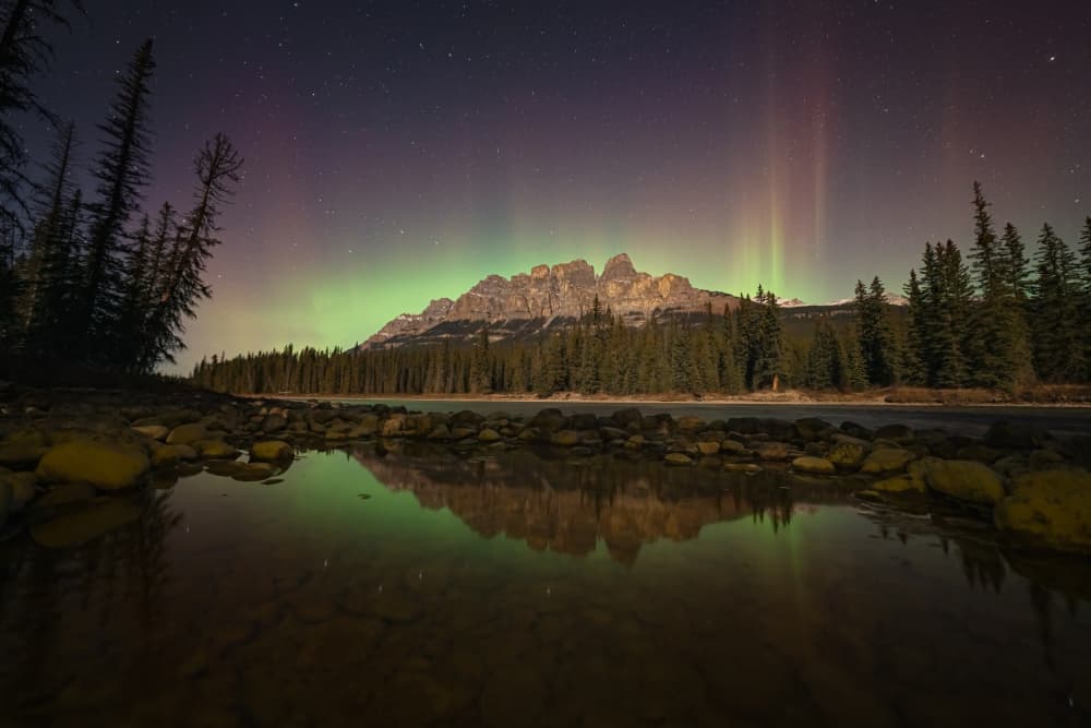 Aurora Mountain Lake Reflection by Yongnan Li (李永男) — canvas wall art