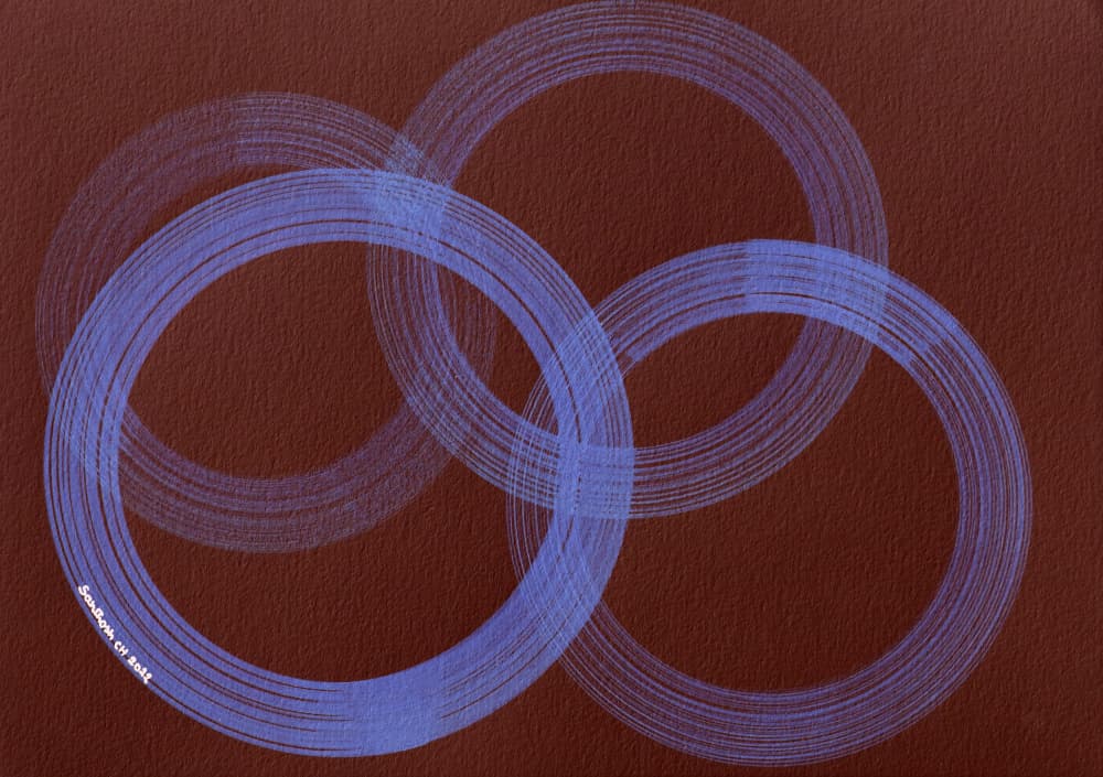 Blue Interlocking Circles by Santhosh ch — canvas wall art