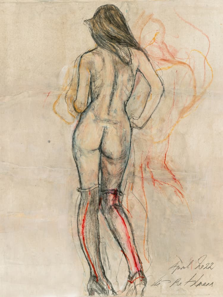 Sensual Nude Drawing by Ute Rathmann — canvas wall art