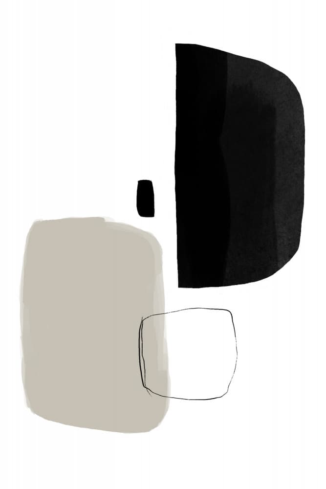 Monochrome Shapes by uplusmestudio — canvas wall art