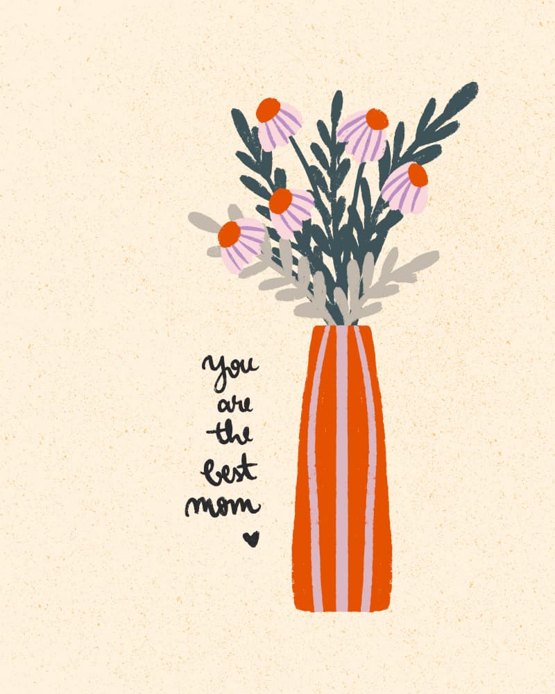Best Mom Flower Vase by Angela Minca — canvas wall art