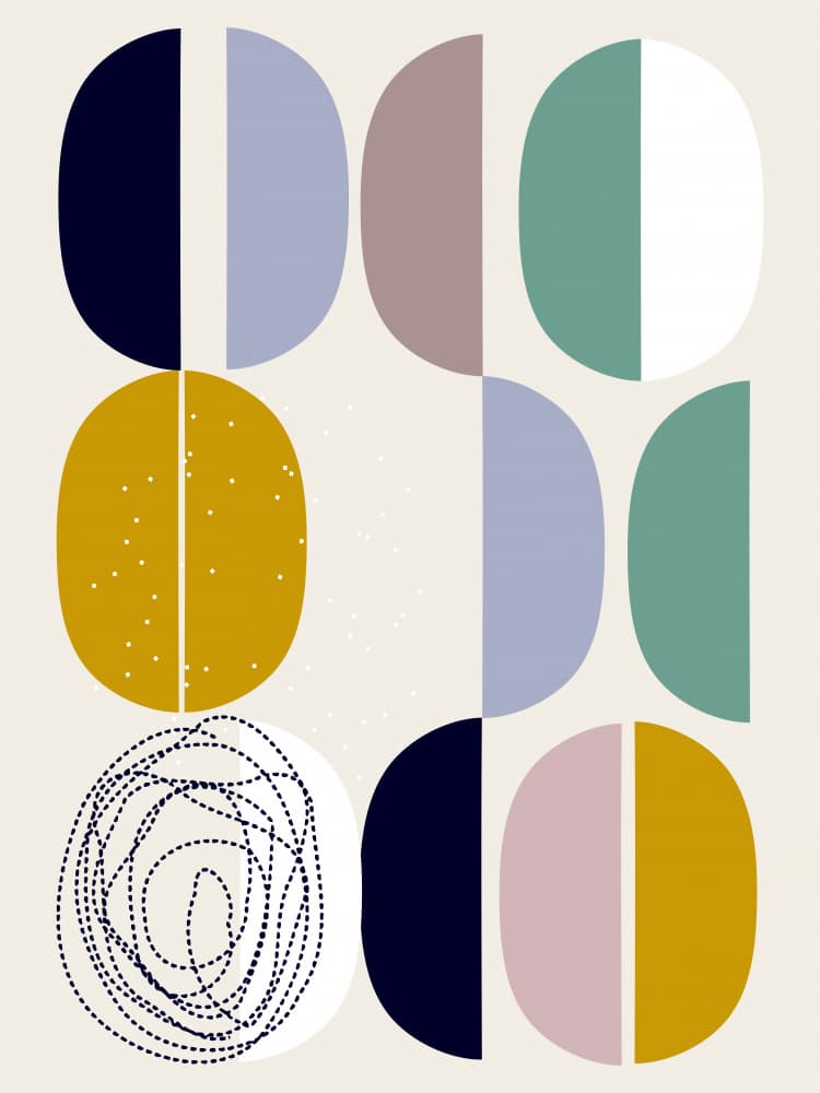Mid-Century Geometric Play by Annick — canvas wall art