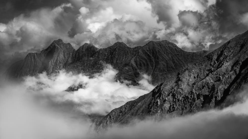 Misty Mountain Peaks by Tom Pavlasek — canvas wall art