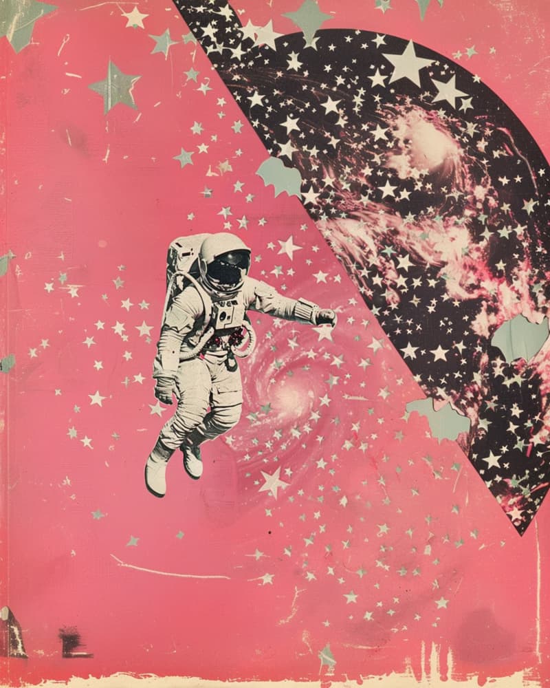 Astronaut Pink Galaxy by Samantha Hearn — canvas wall art
