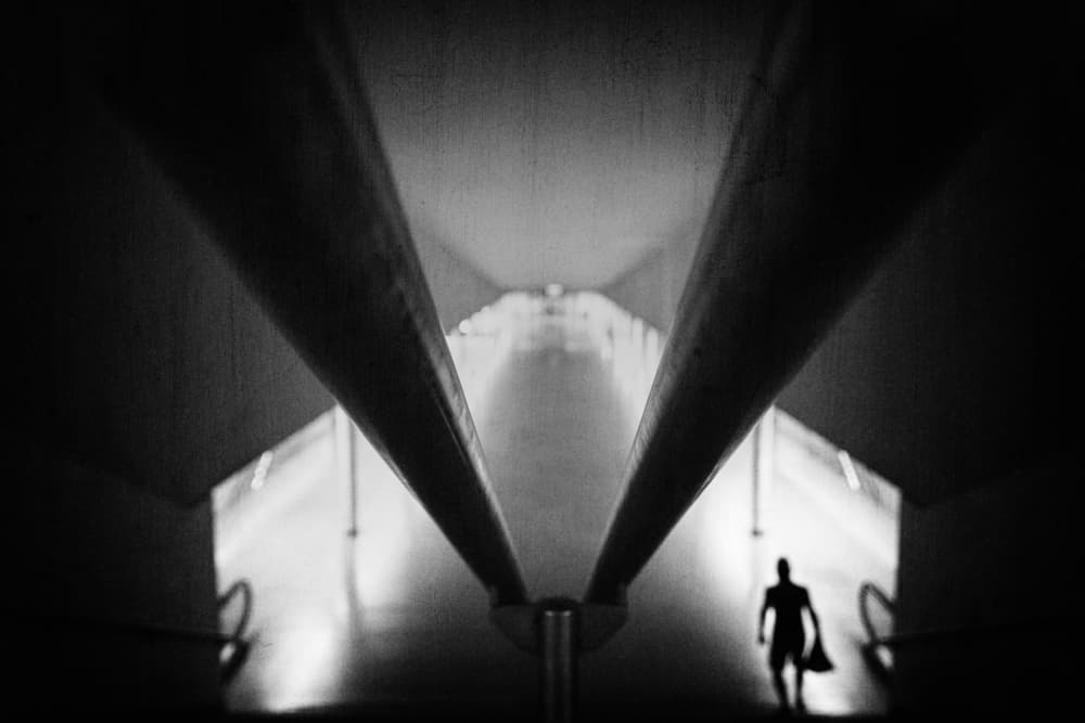 Deep Tunnel Silhouette by Laura Mexia — canvas wall art