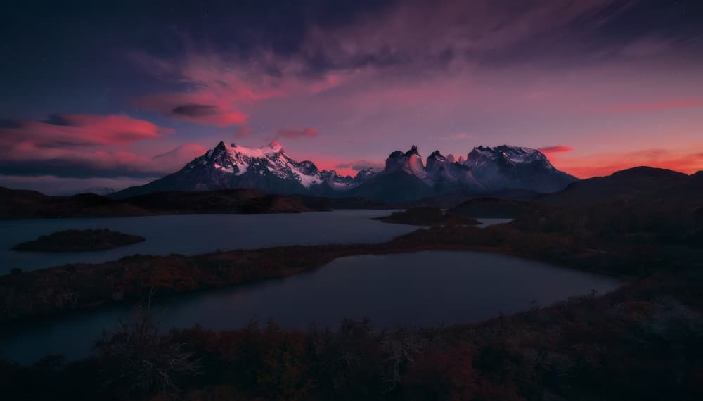Vibrant Mountain Lake Sunset by Javier de la Torre — canvas wall art