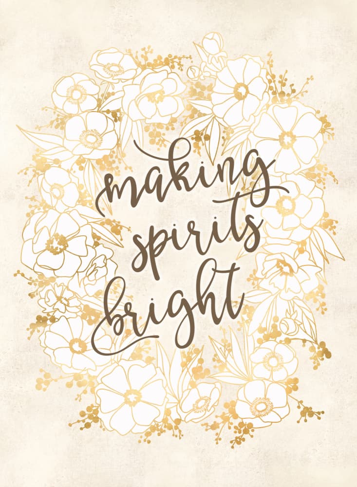 Golden Floral Bright Spirits by Rosana Laiz Blursbyai — canvas wall art