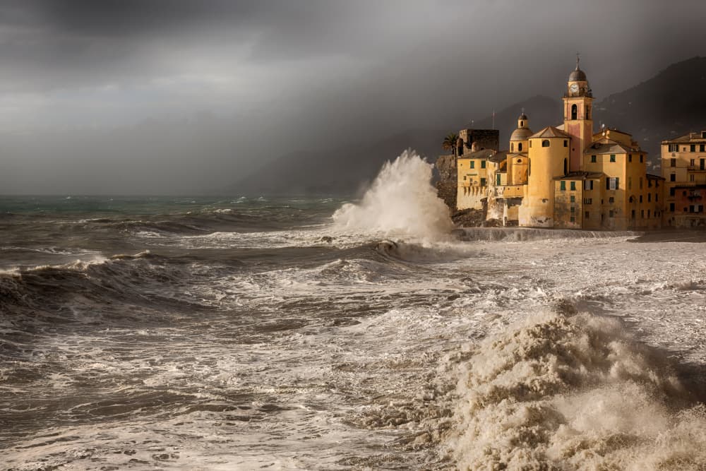 Camogli Stormy Seascape by Paolo Bolla — canvas wall art