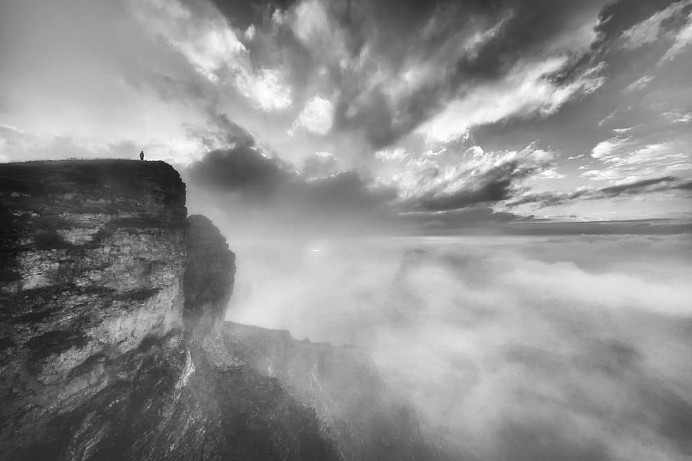 Cliff Top Cloudscape by Uschi Hermann — canvas wall art