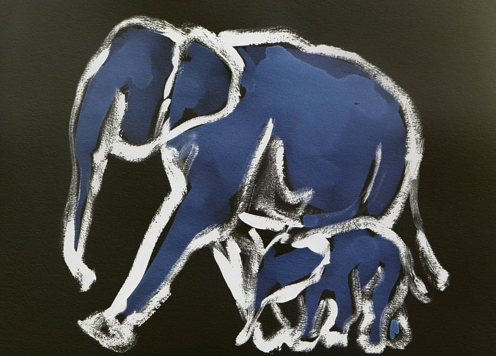 Nurturing Elephant Bond by Santhosh ch — canvas wall art