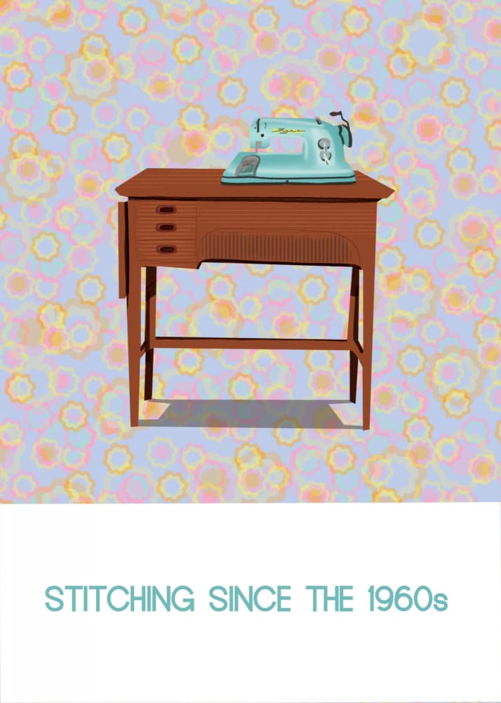 1960s Sewing Machine by Charlotte Trudgett — canvas wall art