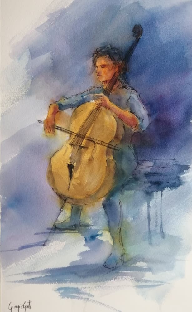 Serene Cello Performance by Giorgio Gosti — canvas wall art