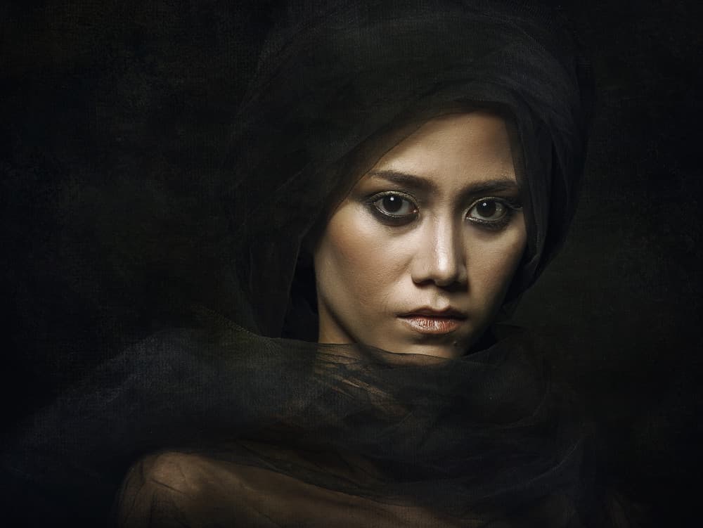 Mysterious Veiled Woman by Hari Sulistiawan — canvas wall art
