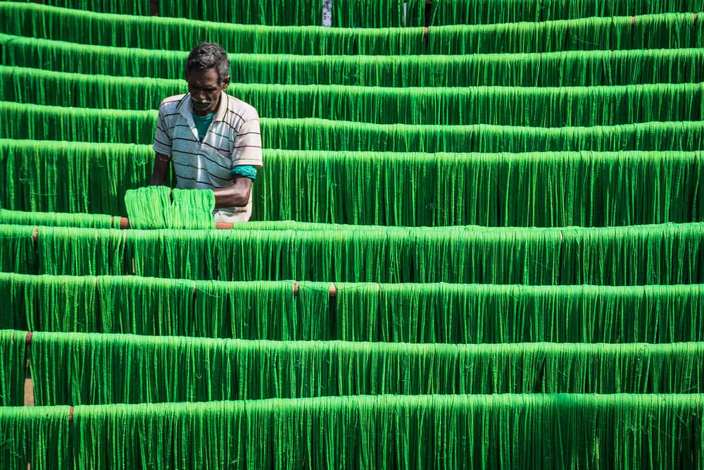 Vibrant Green Thread Work by Saurabh Sirohiya — canvas wall art