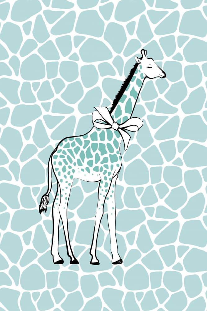 Sleepy Teal Giraffe by Martina — canvas wall art