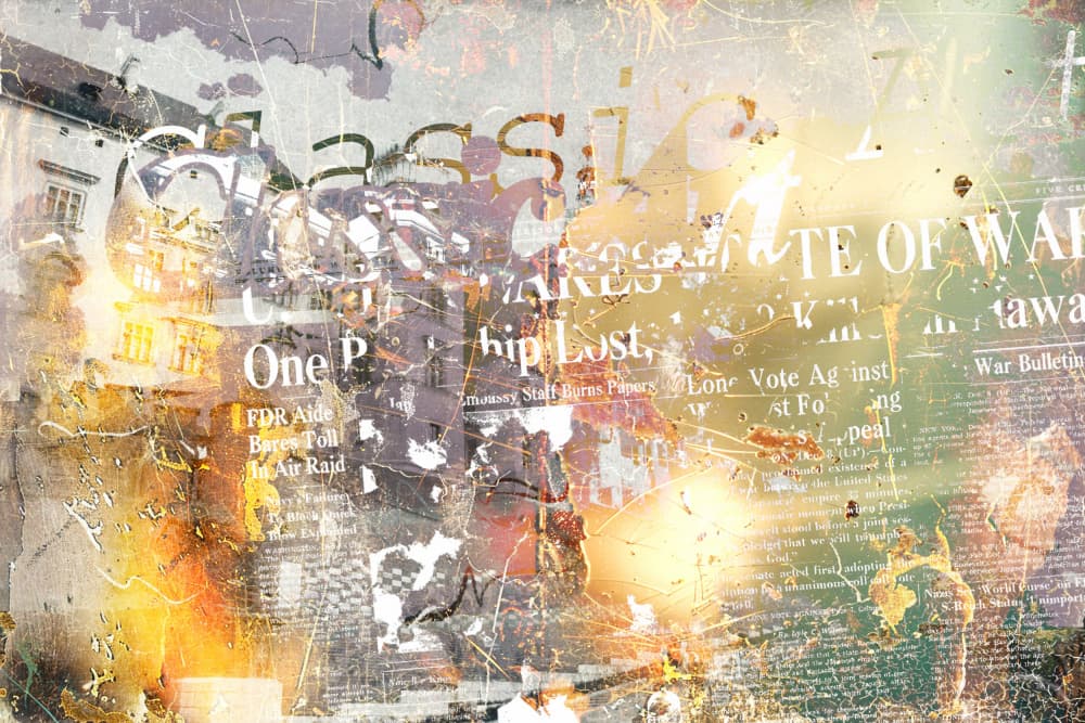 Vintage War Headlines by Rafal Kulik — canvas wall art