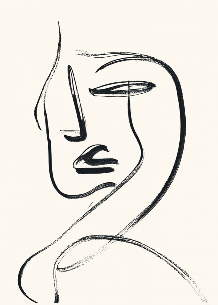 Serene Line Portrait by The Printable Studio — canvas wall art