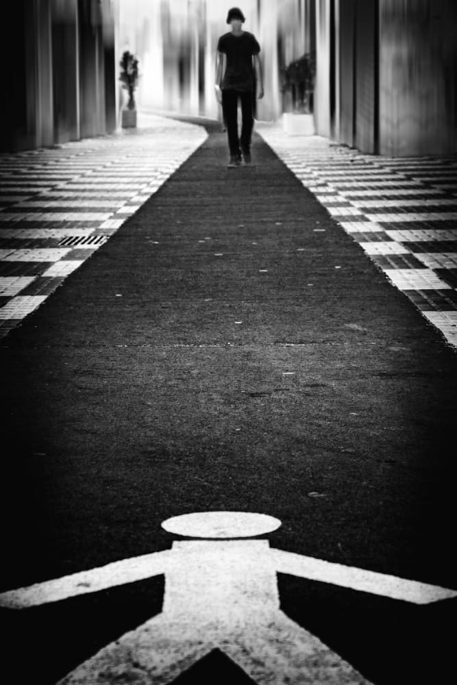 Lone Figure Symbolic Journey by Laura Mexia — canvas wall art