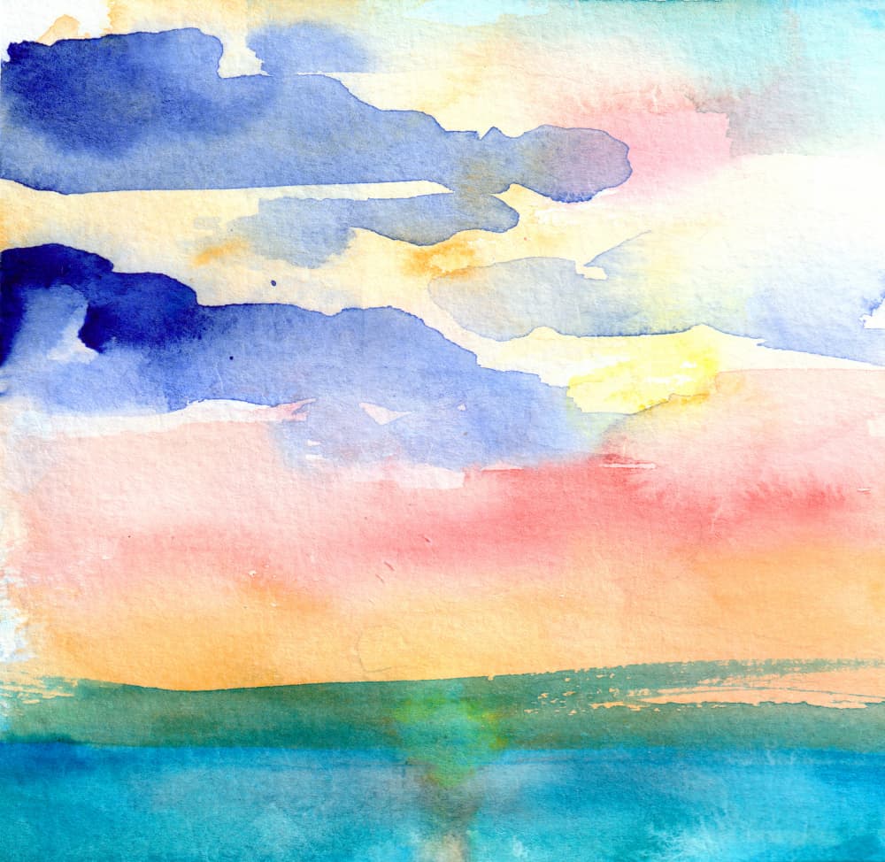 Dreamy Watercolor Horizon by Christine Lindstrom — canvas wall art