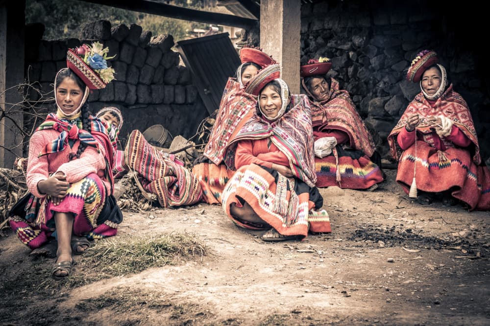 Andean Women Gathering by Eyal Alcalay — canvas wall art