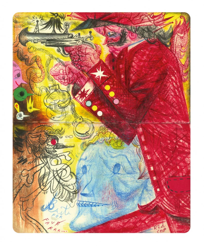 Red Coated Surreal Figures by Leonardo Flores — canvas wall art