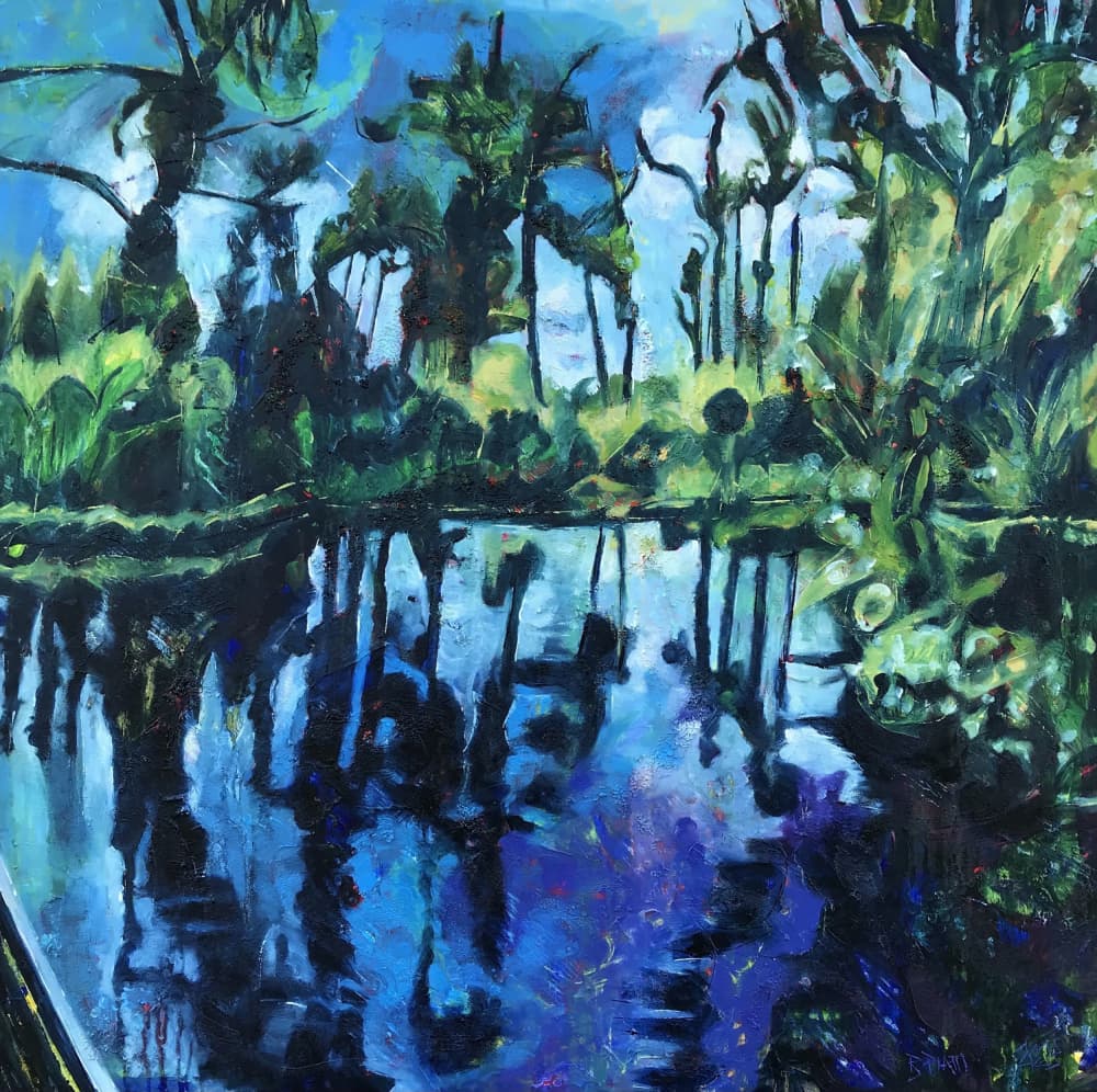 Vibrant Blue Reflections by Barbara Piatti — canvas wall art