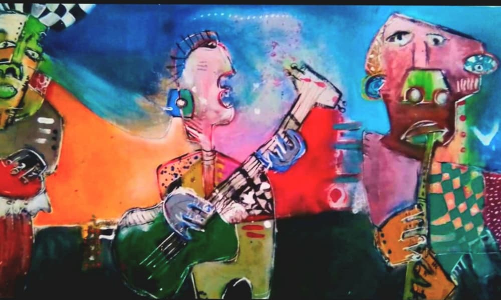 Vibrant Band Performance by Nico Phooko — canvas wall art