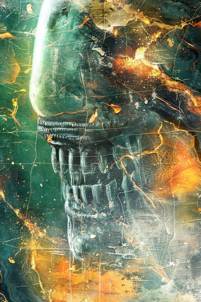 Cracked Alien Head by Rafal Kulik — canvas wall art