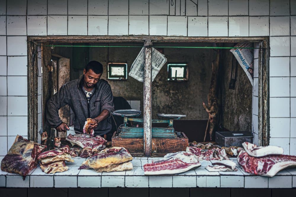 Butcher At Work by Marco Tagliarino — canvas wall art