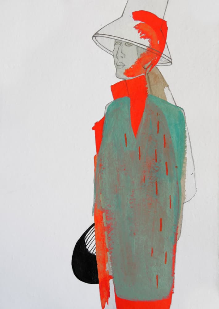 Vibrant Profile with Hat by Doris Schmitz — canvas wall art