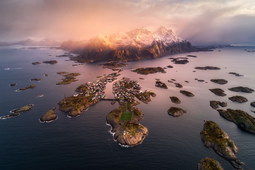 Island Village Glow by Mei Xu — canvas wall art