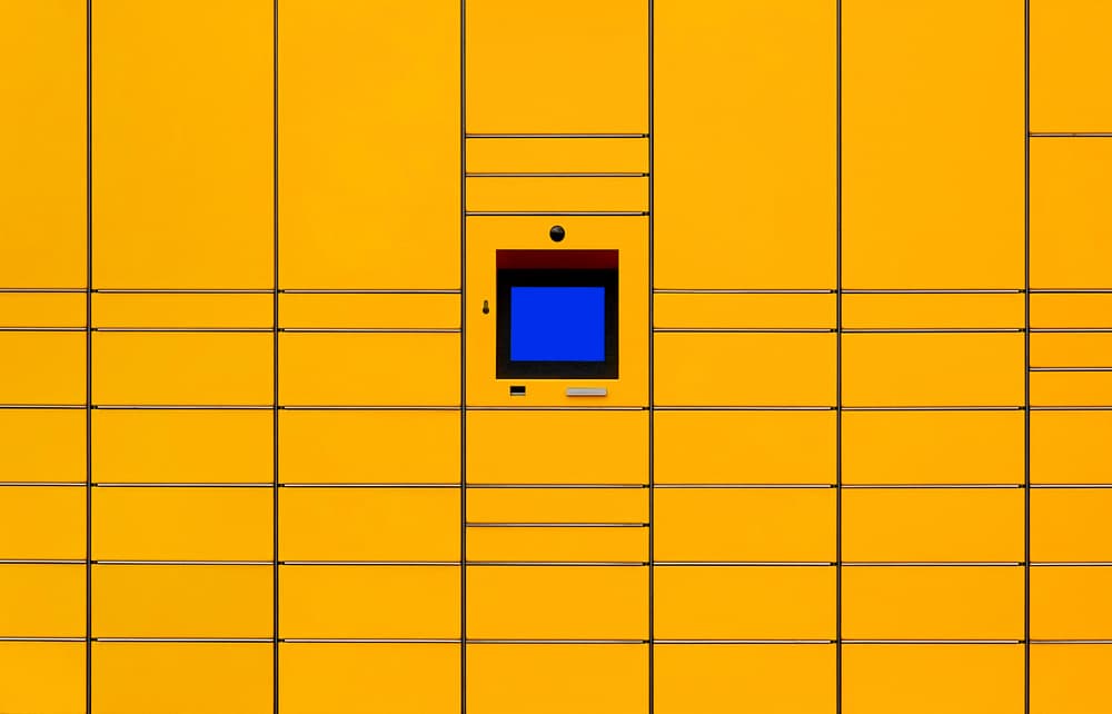 Vibrant Yellow Locker Screen by Hans-Wolfgang Hawerkamp — canvas wall art