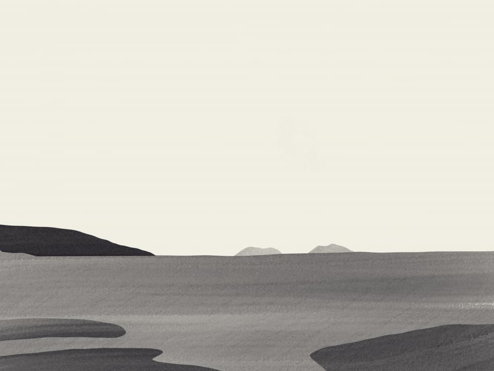 Calm Grey Ocean Horizon by Little Dean — canvas wall art