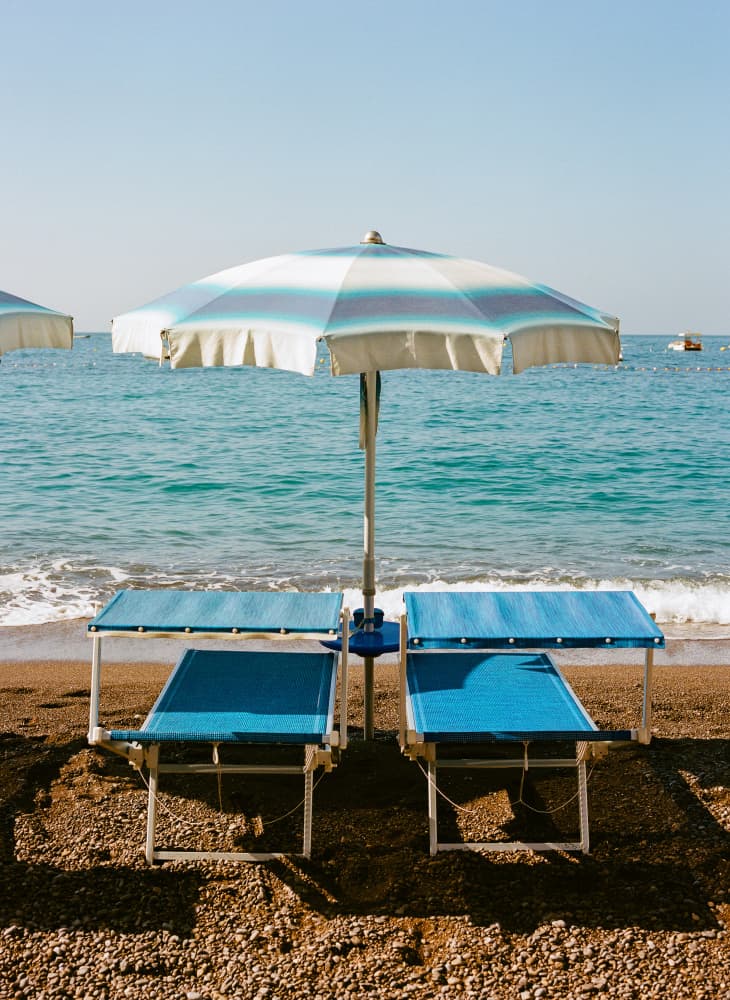 Seaside Umbrella View by Bethany Young — canvas wall art