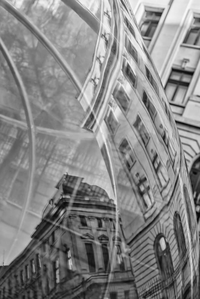 Warped Urban Reflection by Carmen Watkins — canvas wall art