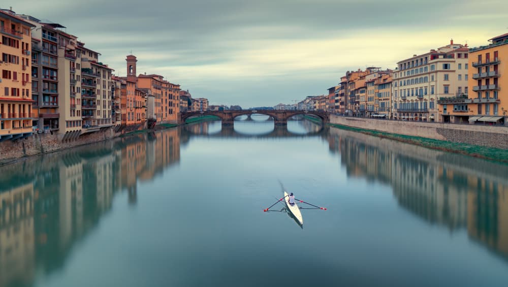 Arno River Rower by Tommaso Pessotto — canvas wall art