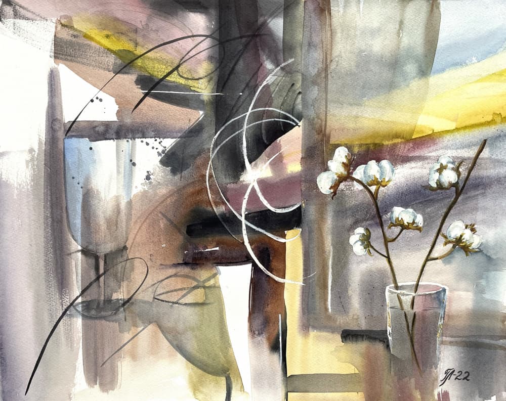 Watercolor Cotton Abstract by Tanya Lundmark — canvas wall art